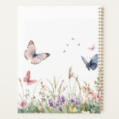 Paarse Roze Rode Bloemen Vlinders   Planner (Achterkant)