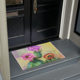 Paarse roze rode cactus bloemen Welkomstdeuren Deurmat