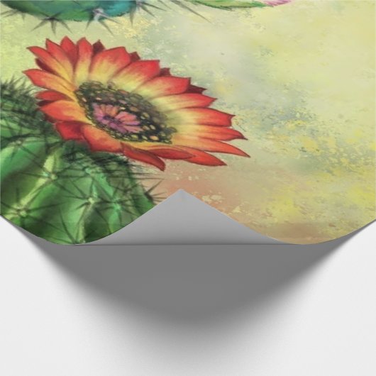 Paarse roze rode cactus die papier verpakken (Hoek)