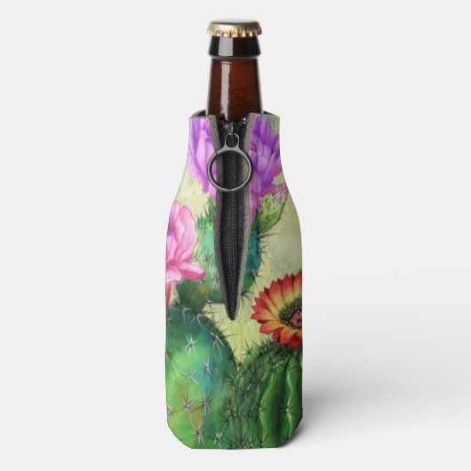 Paarse roze rode cactus fles koeler verf (Fles Achterkant)