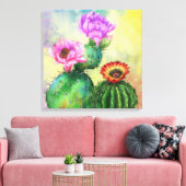 Paarse roze rode cactus Flowers Canvas Afdrukkunst (Insitu (Woonkamer))