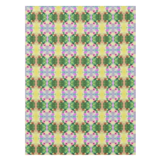 Paarse roze rode cactus Flowers Tablecloth Tafelkleed (Voorkant)