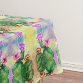 Paarse roze rode cactus Flowers Tablecloth Tafelkleed