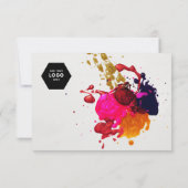 Paarse roze rode goudverf - plaat Aangepast Logo Bedankkaart (Achterkant)