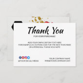 Paarse roze rode goudverf - plaat Aangepast Logo Bedankkaart (Voorkant / Achterkant)