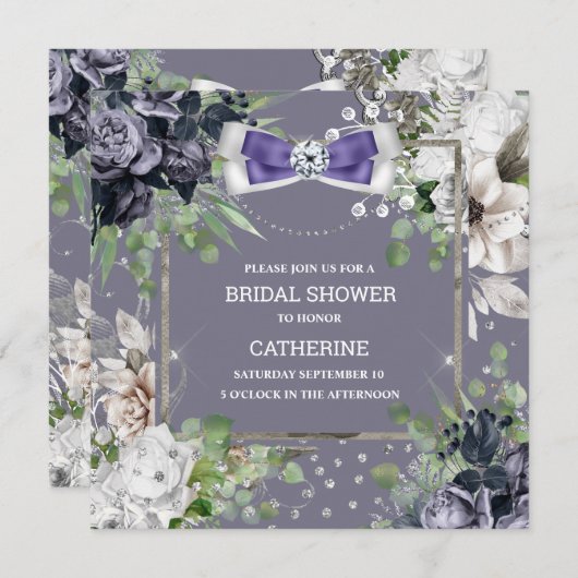 Paarse roze roodroze rooddiamantboogschar kaart (Voorkant / Achterkant)