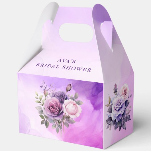 Paarse Roze Roos Alcohol Tuin Bruidscadeau Bedankdoosjes (Achterkant)