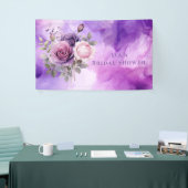 Paarse Roze Roos Alcohol Tuin Bruidscadeau Spandoek (Beurs)