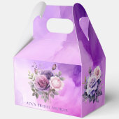 Paarse Roze Roos Alcohol Tuin Bruidsfeest Bedankdoosjes (Voorkant)