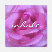 Paarse roze roos bloem foto inhaleren script quote magneet (Voorkant)