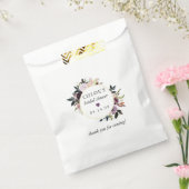 Paarse Roze Roos Bloemige Bruidsdouche Bedankzakje (Gezegeld)