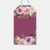 Paarse Roze Rose Bloemen 80ste Verjaardag Dank u Cadeaulabel (Achterkant)