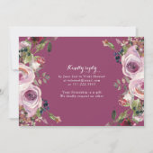 Paarse roze Rose Foto 80th Birthday Kaart (Achterkant)