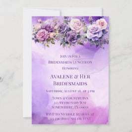 Paarse Roze Roze Alcohol Tuin Bruidsmeisjes Lunch Kaart