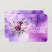 Paarse Roze Roze Alcohol Tuin bruiloft Bedankkaart (Voorkant / Achterkant)