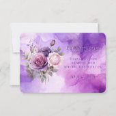 Paarse Roze Roze Alcohol Tuin bruiloft Bedankkaart (Voorkant)