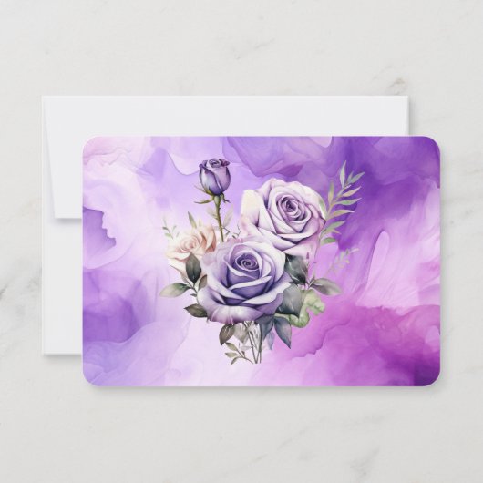 Paarse Roze Roze Alcohol Tuin bruiloft RSVP Kaartje (Achterkant)