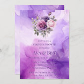 Paarse Roze Roze Alcohol Tuin Koppels Douche Kaart (Voorkant / Achterkant)