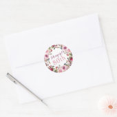 Paarse Roze Roze Bloemen 80ste Verjaardag Ronde Sticker (Envelop)