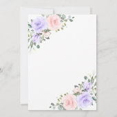 Paarse roze roze en goudvormig Baby shower Kaart (Achterkant)