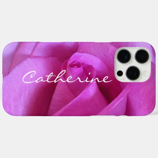 Paarse Roze Roze Foto Aangepaste Naam Script Moder Case-Mate iPhone Case (Achterkant (horizontaal))