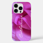 Paarse Roze Roze Foto Monogram Naam Script Modern Case-Mate iPhone Case (Achterkant)