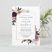 Paarse roze roze roze repetitie met klokje kaart (Staand voorkant)