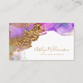 Paarse roze roze  roze roze waterverf visitekaartje (Voorkant)
