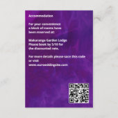 Paarse roze  rozen elegante bruiloft informatiekaartje (Achterkant)