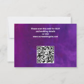 Paarse roze  rozen elegante bruiloft RSVP kaartje (Achterkant)