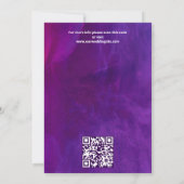 Paarse roze  rozen elegante bruiloft save the date (Achterkant)