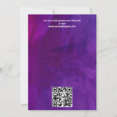 Paarse roze  rozen elegante bruiloft save the date (Achterkant)