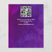 Paarse roze rozen elegante budget bruiloft uitnodi (Achterkant)