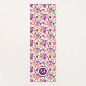 Paarse Roze Rozen Waterverf Bloemen Bloemen Yogamat (Voorkant)