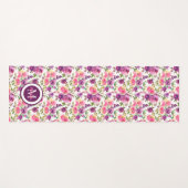 Paarse Roze Rozen Waterverf Bloemen Bloemen Yogamat (Voorkant (horizontaal))