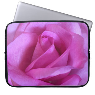 Paarse roze rozenbloem foto eenvoudig vet modern laptop sleeve