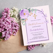 Paarse roze rozenvlinders boog Eerste Communie