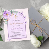 Paarse roze rozenvlinders boog Eerste Communie