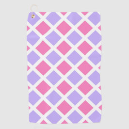 Paarse Roze Ruitjes Diamant Patroon Golfhanddoek