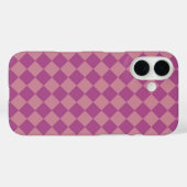 Paarse Roze Ruitpatroon Case-Mate iPhone Case (Achterkant (horizontaal))