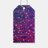 Paarse roze Rustige Wood Snowflake kerstfoto Cadeaulabel (Achterkant)