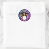 Paarse roze Rustige Wood Snowflake kerstfoto Ronde Sticker (Tas)