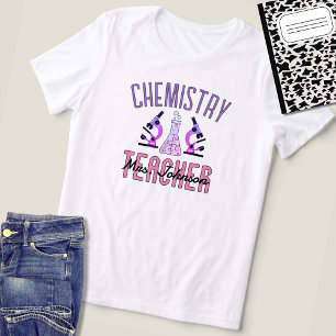 Paarse & Roze Scheikunde Leraar Naam Waardering Tri-Blend Shirt
