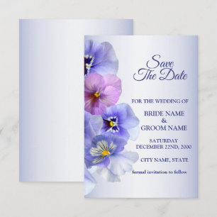 Paarse Roze Sering Viooltje Bloemige Rustieke Trou Save The Date