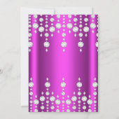 Paarse roze Silver Gem Tiara Sweet 16 verjaardag Kaart (Achterkant)