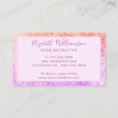 Paarse Roze Sinaasappel Elegant Visitekaartje (Achterkant)