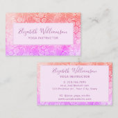 Paarse Roze Sinaasappel Elegant Visitekaartje (Voorkant / Achterkant)