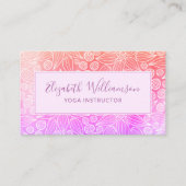 Paarse Roze Sinaasappel Elegant Visitekaartje (Voorkant)