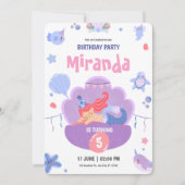 Paarse roze slapende zeemeermin kaart (Voorkant)