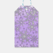 Paarse roze sneeuwvlokken Winter Wonderland Cadeaulabel (Achterkant)